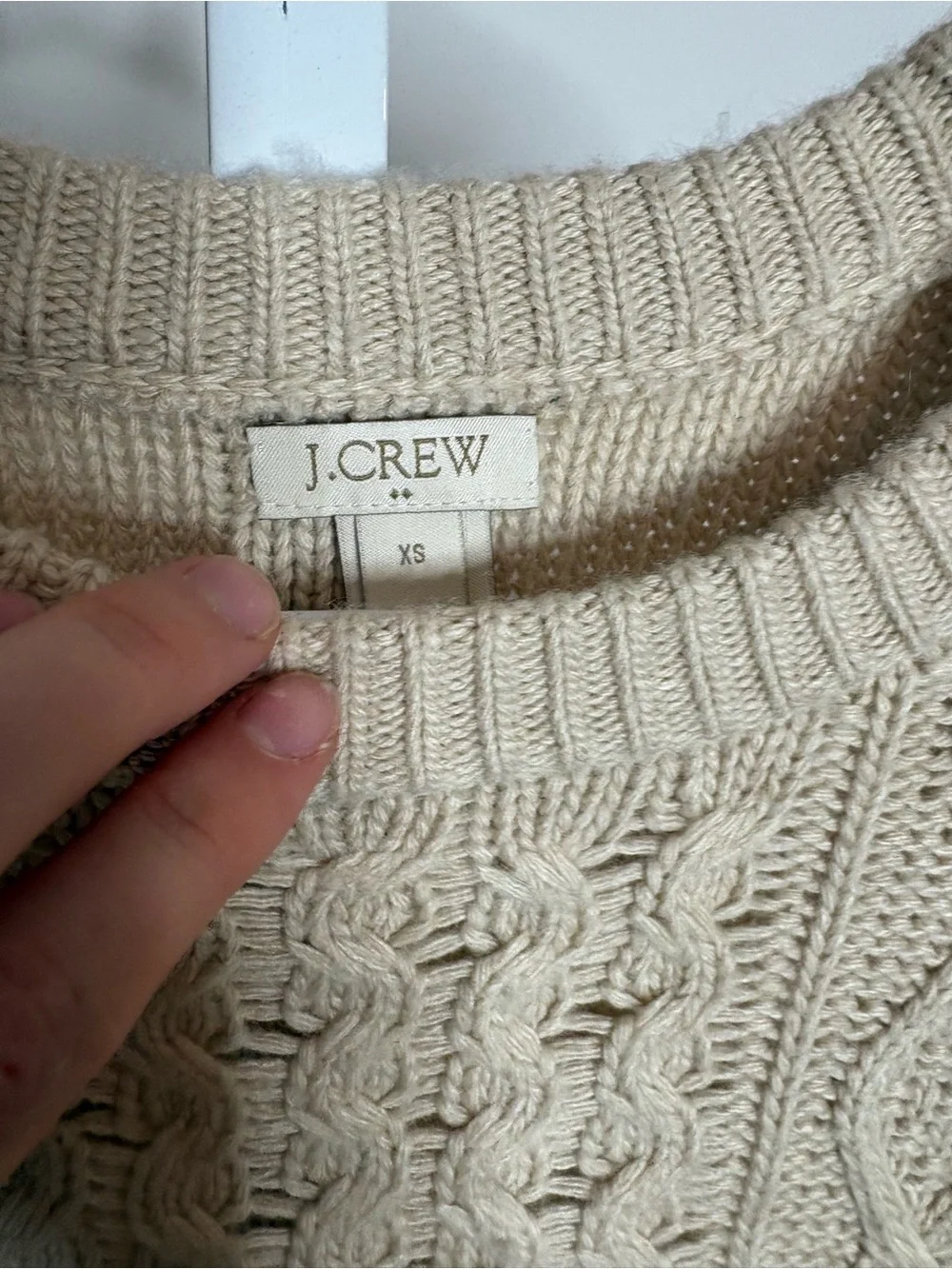J. Crew Women's Cream Cable-Knit Sweater size XS